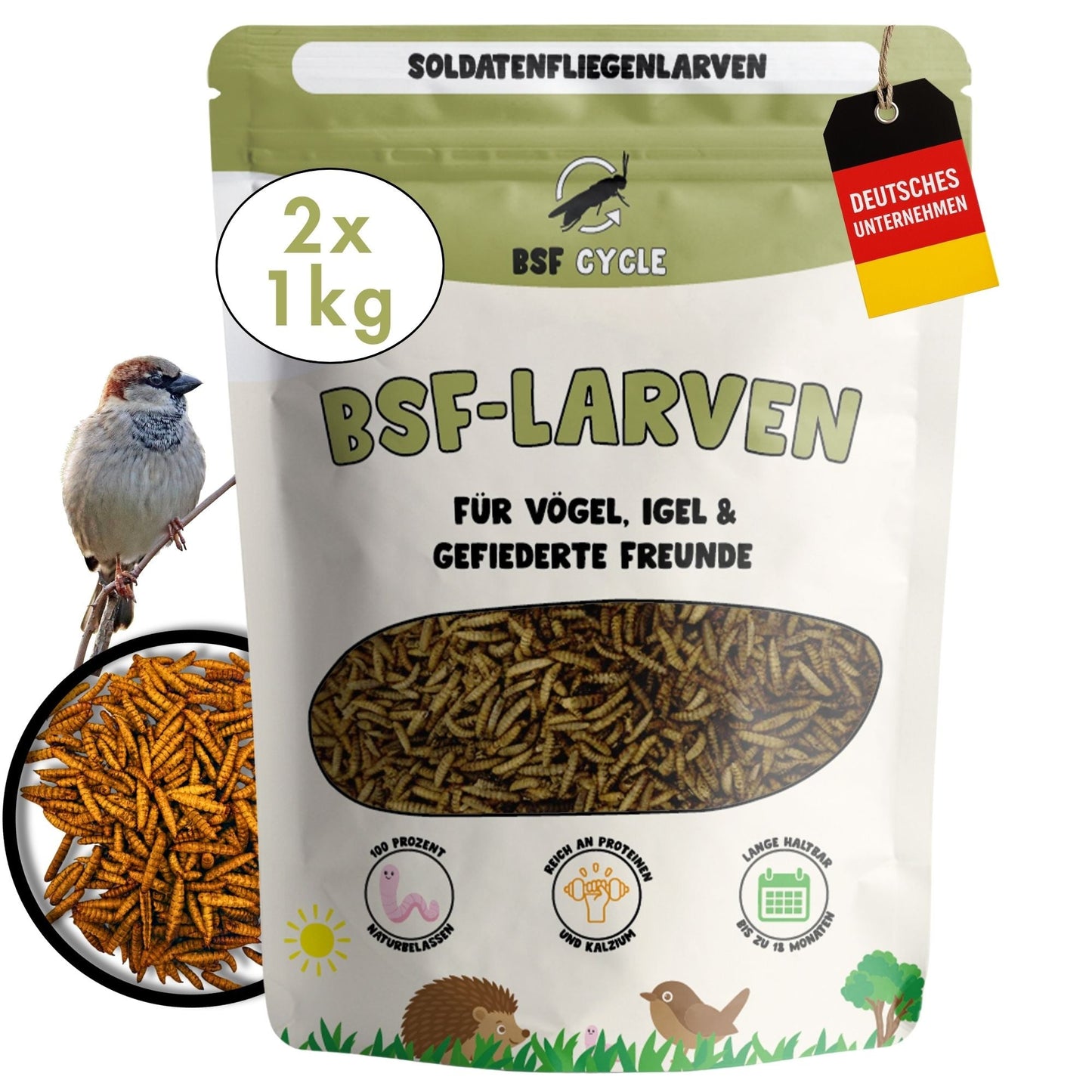 Larve di mosca soldato essiccate